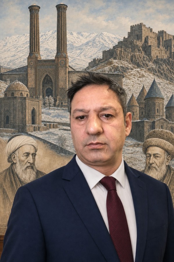 Ekrem Ciğerli, Erzurum'un kültür ve tarih afişi önünde